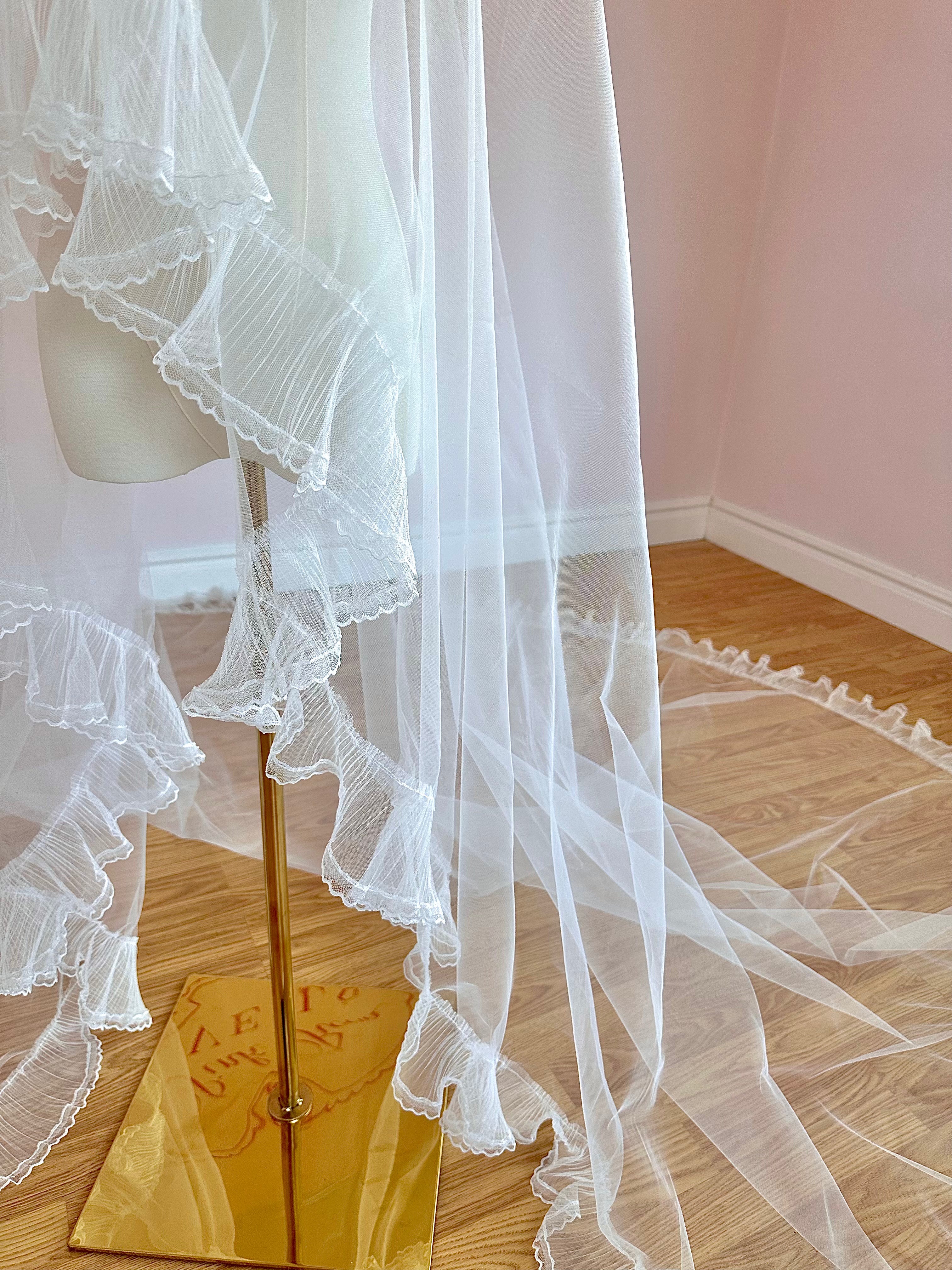 Ruffle Trim Veil- Extra Wide